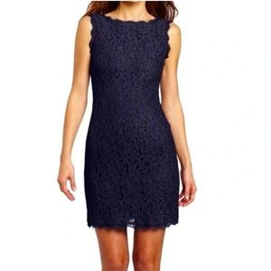 Elegant Navy Lace Dress